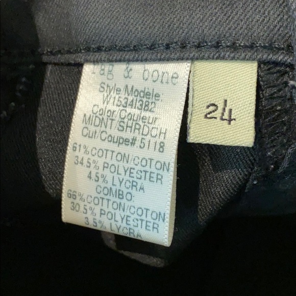 RAG & BONE black denim, size 24 - Picture 5 of 8